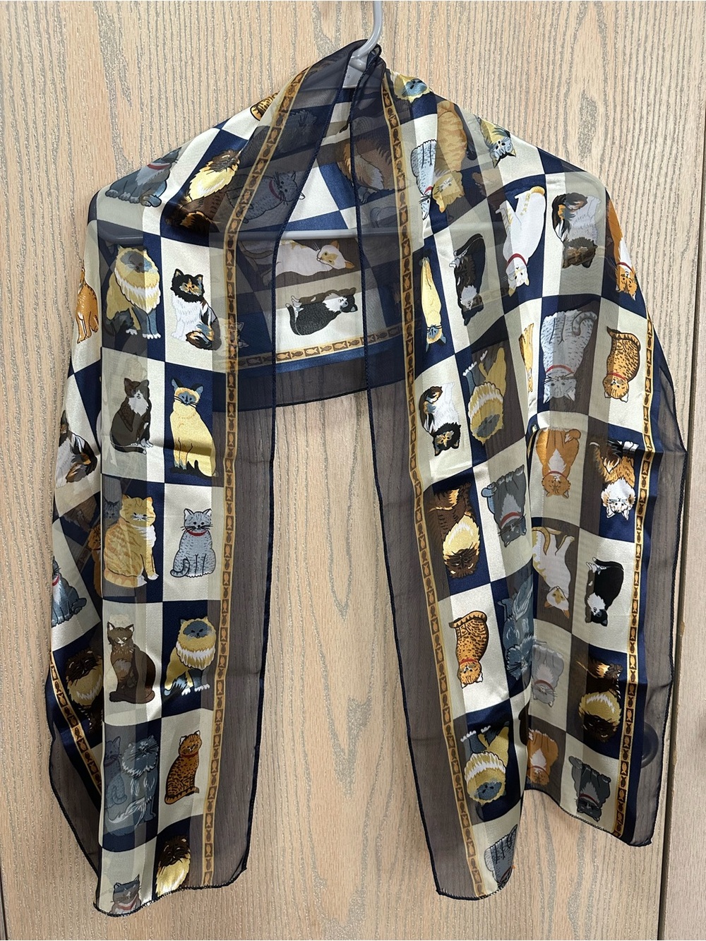 Cat Themed Sheer Scarf - Picture 2 of 7